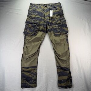 NEW G-Star RAW 3D Tapered Cargo Pants 30x32 Shadow Olive Tiger Camo 2.0 Ripstop
